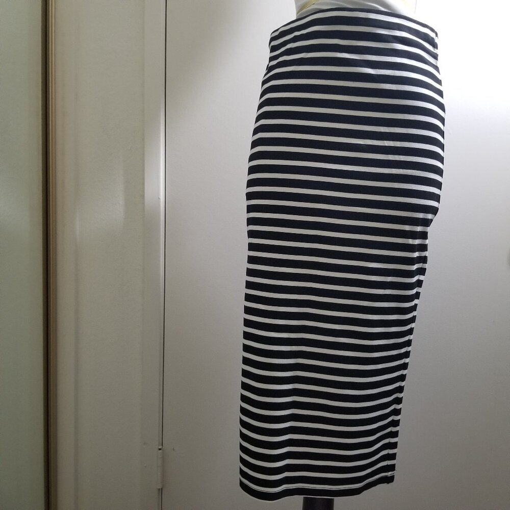 Anctuary Brand pencil skirt, black/white stripes, size S